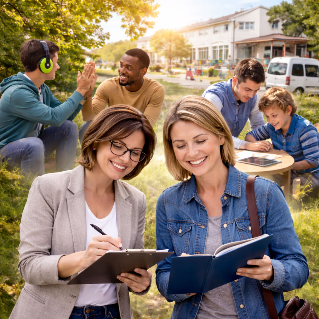 Professionnelles de l’Association 3A engagées dans des actions de coordination et de réflexion, illustrant plus de 20 ans d’expertise au service de l’accompagnement des personnes avec TSA et TND, de l’inclusion et de la qualité de vie sur le territoire.